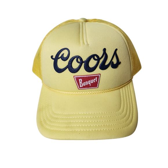Coors Banquet American Needle Trucker Hat Yellow Snapback Mesh Foam Excellent - Picture 1 of 10
